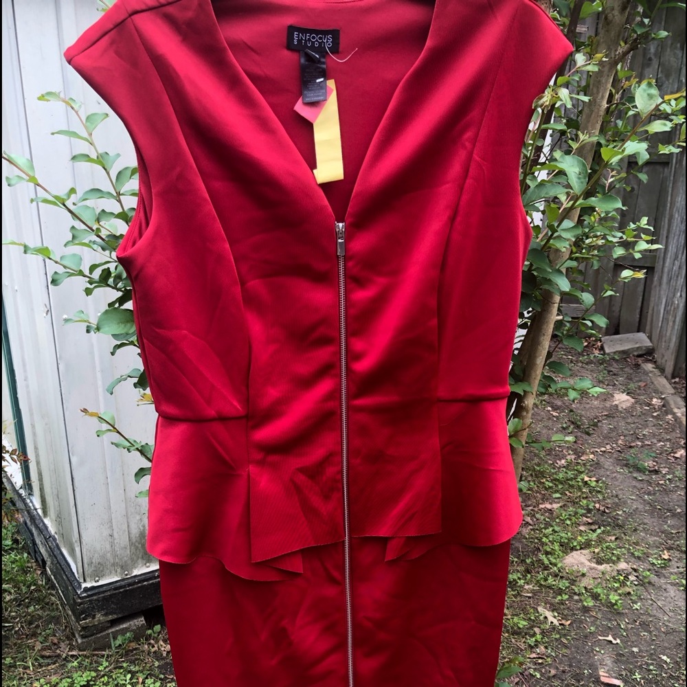 SOLD Red dress from office to dinner